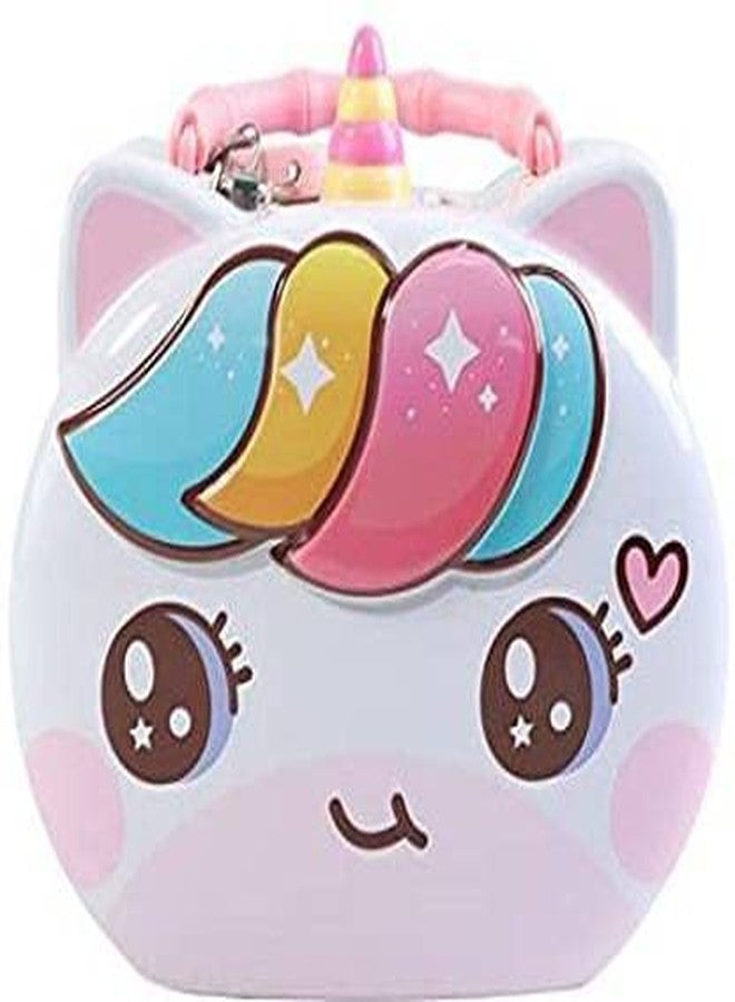 Trusmile Unicorn Cat Coin Box for Kids Cartoon Toy Money Bank for Kids with Lock, Piggy Bank for Kids Random Color - 1 Unit - Image 3